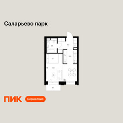 Планировка однокомнатной(квартира) площадью 36.1 квадратных метров в ЖК “ЖК Саларьево парк”