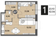 Планировка однокомнатной(квартира) площадью 42.06 квадратных метров в “ЖК Публицист”