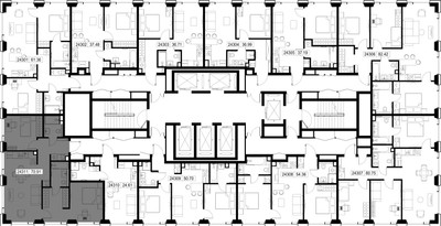 Планировка двухкомнатной(квартира) площадью 70.9 квадратных метров в ЖК “ЖК SET (Сет)”