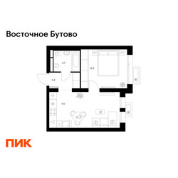 Планировка однокомнатной(квартира) площадью 36.2 квадратных метров в ЖК “ЖК Восточное Бутово”