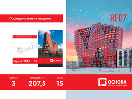 Планировка трехкомнатной(апартаменты) площадью 207.5 квадратных метров в “ЖК RED7”