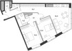 Планировка двухкомнатной(апартаменты) площадью 72.5 квадратных метров в “ЖК Дом Chkalov”
