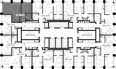 Планировка однокомнатной(квартира) площадью 45.4 квадратных метров в ЖК “ЖК СЕТ”