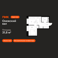 Планировка однокомнатной(квартира) площадью 31.8 квадратных метров в “ЖК Онежский вал”