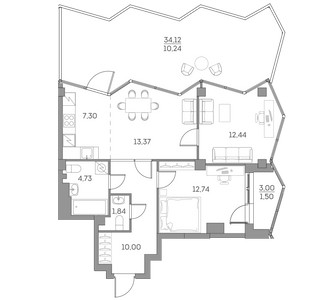 Планировка квартиры, ID 536975
