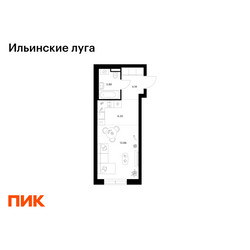 Планировка студии(квартира) площадью 28.27 квадратных метров в ЖК “ЖК Ильинские луга”