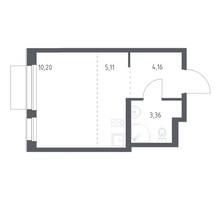 Планировка студии(квартира) площадью 22.83 квадратных метров в “ЖК Новое Внуково”