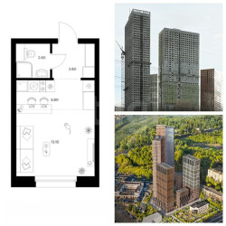 Планировка студии(квартира) площадью 25.1 квадратных метров в ЖК “ЖК Полар”