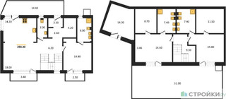 Планировка трехкомнатной(квартира) площадью 250.2 квадратных метров в “ЖК Прайм квартал Отрада на реке”