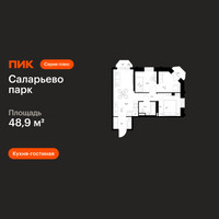 Планировка двухкомнатной(квартира) площадью 48.9 квадратных метров в “ЖК Саларьево парк”