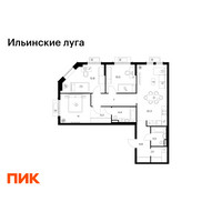 Планировка трехкомнатной(квартира) площадью 85.4 квадратных метров в “ЖК Ильинские луга”