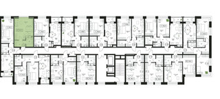 Планировка студии(квартира) площадью 30.5 квадратных метров в “ЖК Пушкино Град”