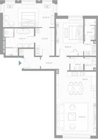 Планировка двухкомнатной(квартира) площадью 143 квадратных метров в “ЖК Николь”