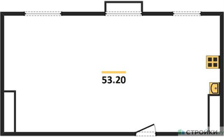 Планировка двухкомнатной(квартира) площадью 53.2 квадратных метров в “ЖК Римский”