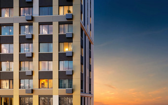 Фасад и остекление в "Левел Лесной"