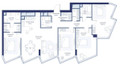 Планировка 4+ комнатной(квартира) площадью 143.4 квадратных метров в “ЖК ХАЙДАУТ”