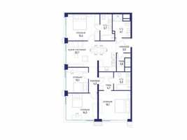 Планировка 4+ комнатной(квартира) площадью 112.72 квадратных метров в “ЖК Остров”