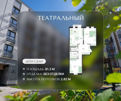 Планировка трехкомнатной(квартира) площадью 81.3 квадратных метров в “ЖК Театральный”