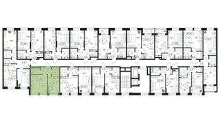 Планировка однокомнатной(квартира) площадью 39.7 квадратных метров в “ЖК Пушкино Град”