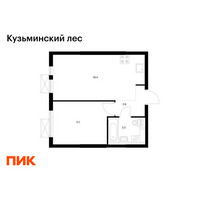 Планировка однокомнатной(квартира) площадью 35.8 квадратных метров в “ЖК Кузьминский лес”