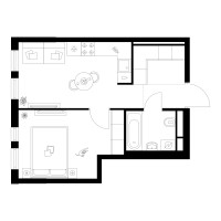 Планировка однокомнатной(квартира) площадью 35.2 квадратных метров в “Квартал Мит”