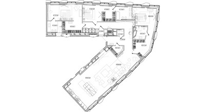 Планировка однокомнатной(апартаменты) площадью 34.6 квадратных метров в ЖК “ЖК Дом Chkalov”