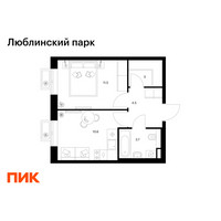 Планировка однокомнатной(квартира) площадью 33.3 квадратных метров в “ЖК Люблинский парк”