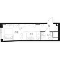 Планировка студии(квартира) площадью 29.5 квадратных метров в “ЖК Нексус от Аквилон”