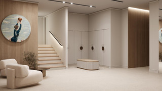 Раздевалка в фитнес-центре ЖК "Дом Достижение"