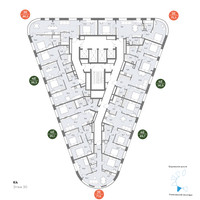 Планировка трехкомнатной(квартира) площадью 75.3 квадратных метров в “ЖК Родина Переделкино”