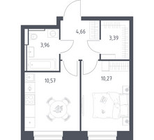 Планировка однокомнатной(квартира) площадью 32.85 квадратных метров в “ЖК Квартал Строгино”