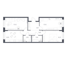 Планировка трехкомнатной(квартира) площадью 80.45 квадратных метров в “ЖК Егорово Парк”