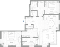 Планировка двухкомнатной(квартира) площадью 138.4 квадратных метров в “ЖК Николь”