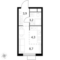 Планировка двухкомнатной(квартира) площадью 53.4 квадратных метров в “ЖК 1-й Химкинский (Первый Химкинский)”