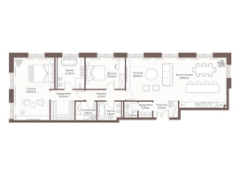 Планировка двухкомнатной(квартира) площадью 152.55 квадратных метров в “Жилой дом Кло 17”