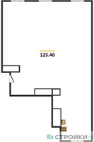 Планировка трехкомнатной(квартира) площадью 125.4 квадратных метров в “ЖК Лайм”