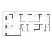 Планировка трехкомнатной(квартира) площадью 110.19 квадратных метров в “ЖК Верейская 41”