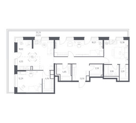 Планировка трехкомнатной(квартира) площадью 110.19 квадратных метров в ЖК “ЖК Верейская 41”