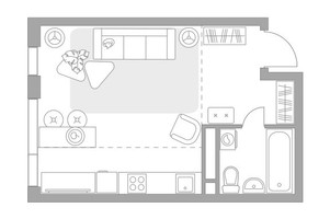 Планировка студии(квартира) площадью 30.85 квадратных метров в “ЖК Нижегородская от Гранель”
