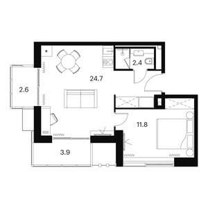Планировка апартаментов, ID 546919