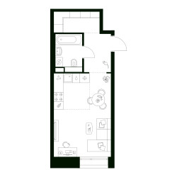 Планировка студии(квартира) площадью 31 квадратных метров в ЖК “ЖК Онежский вал”