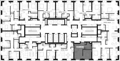 Планировка однокомнатной(квартира) площадью 35.2 квадратных метров в ЖК “ЖК SET (Сет)”