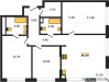 Планировка трехкомнатной(квартира) площадью 86.4 квадратных метров в “ЖК Portland (Портланд)”