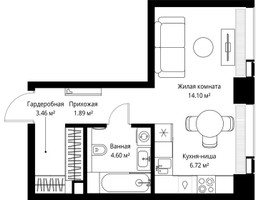 Планировка студии(квартира) площадью 30.77 квадратных метров в “ЖК Веер”