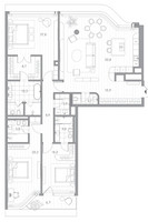 Планировка трехкомнатной(квартира) площадью 189.9 квадратных метров в “Клубный дом PHANTOM (Фантом)”