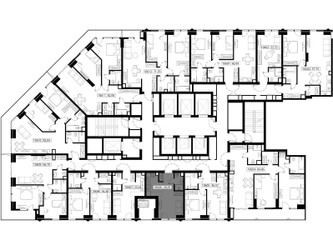 Планировка студии(апартаменты) площадью 26.68 квадратных метров в ЖК “ЖК Джойс”