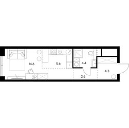 Планировка студии(квартира) площадью 31.5 квадратных метров в ЖК “ЖК Нексус от Аквилон”