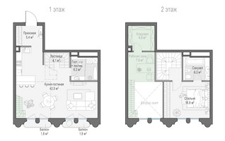 Планировка однокомнатной(квартира) площадью 82 квадратных метров в “Клубный квартал "Фрунзенская набережная"”