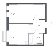 Планировка однокомнатной(квартира) площадью 38.51 квадратных метров в “ЖК Рублевский Квартал”