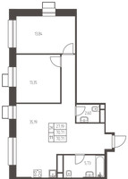 Планировка двухкомнатной(квартира) площадью 70.7 квадратных метров в “ЖК Новая Ивантеевка”